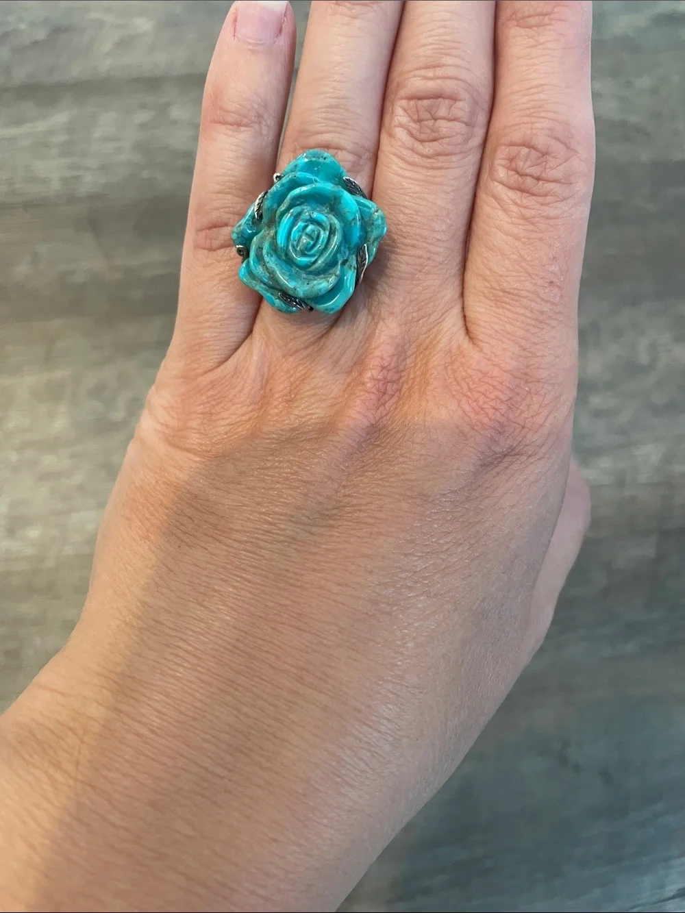 925 Silver Turquoise Women’s Ring 10-10.5 Thailand